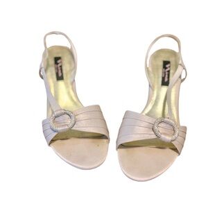 Nina “Haily” Satin Open-Toe Dress Shoes